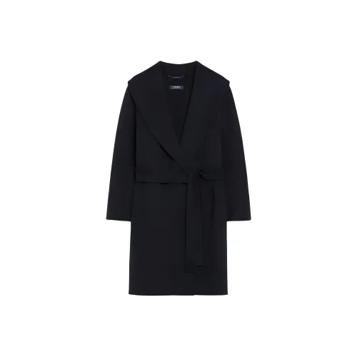 'S MAX MARA Messi Collection Short Wool Coat Women's Midnight Blue