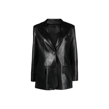 STAND STUDIO Iggy Leather Single-breasted Blazer