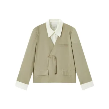 EICHITOO Business Suit Women's Light Green Trim