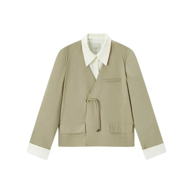 EICHITOO Business Suit Women's Light Green Trim-0