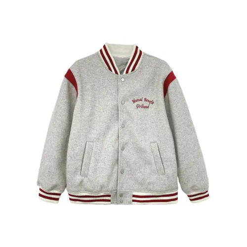 Icicofficial Baseball Jacket Women's Oat Collision Burgundy