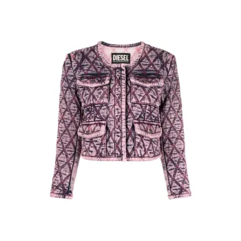 DIESEL Denim Jackets Women's Pink
