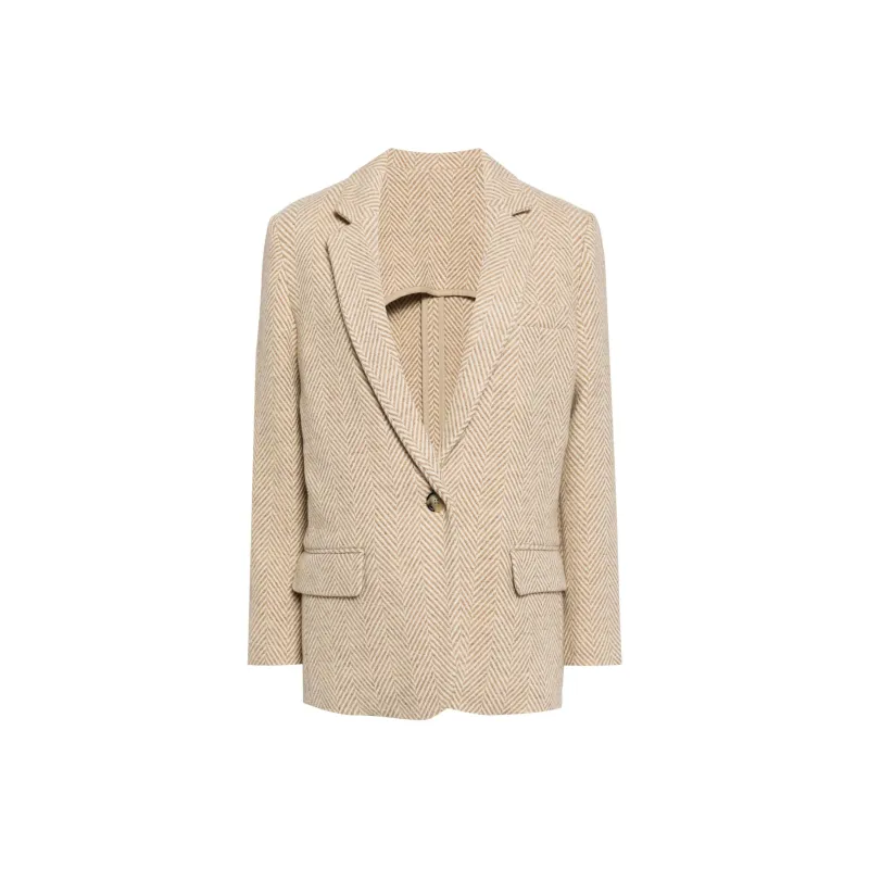 ISABEL MARANT ETOILE Charlyne Herringbone Wool Blazer-0