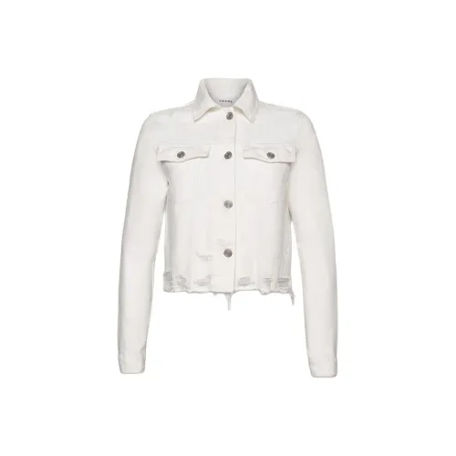 check-print SS24 Denim suede Women's White