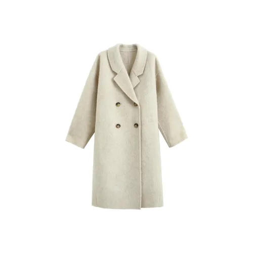 DEAR DEER PUFF Coats Women's Milk White