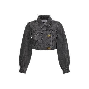 GANNI Cropped Coats Women's Gray
