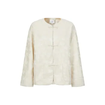 JZ. ANNAKRO x FEIYISONGJINQIANXIAOPING LIANMINGKUAN Cropped Coats Women's Beige