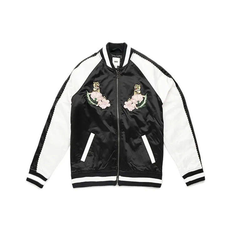 Vans Tiger Floral Embroidery Baseball Baseball Jacket Women's-0