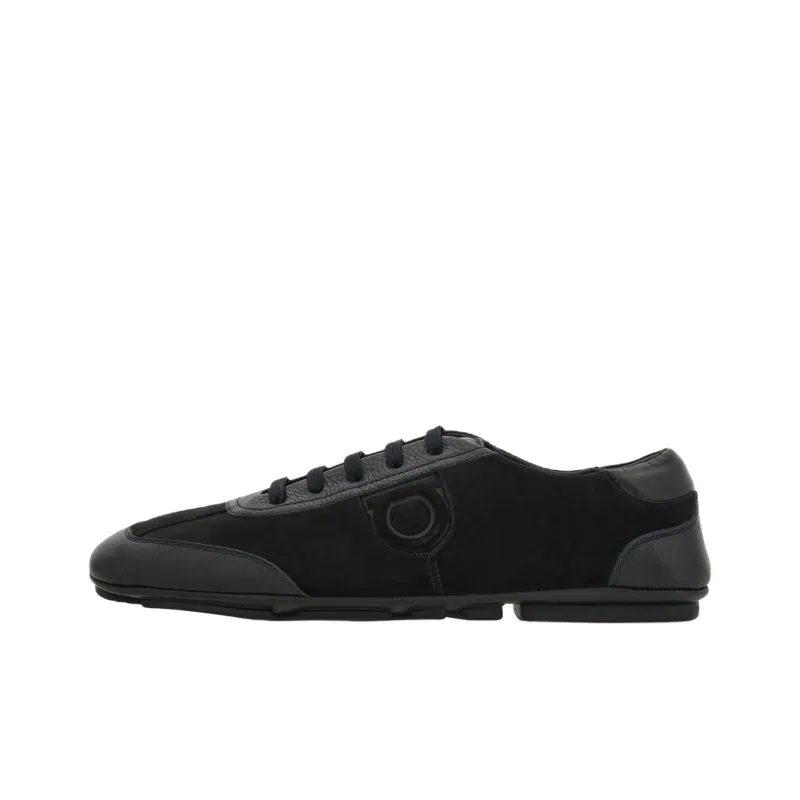 FERRAGAMO Lace up Driver Casual Shoes Men's Black-0