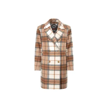 EVISU Coats Women's Coffee Plaid