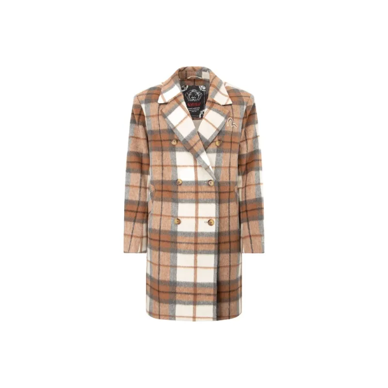 EVISU Coats Women's Coffee Plaid-0