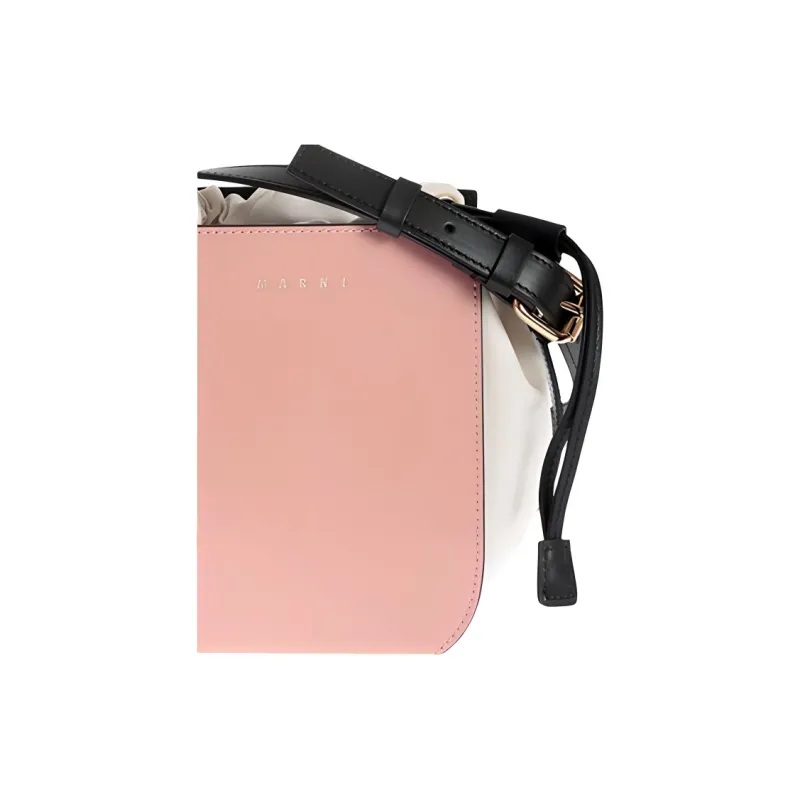 MARNI Cow Leather Crossbody Bag Women's White/Pink-3