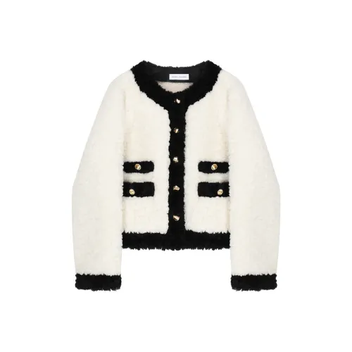 VEGA CHANG Velvet-feel Coat Women's Snowy White