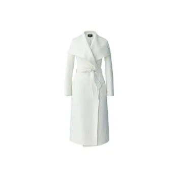 MACKAGE Mai Cn Double Face Wool Wrap Coat Women's Cream White