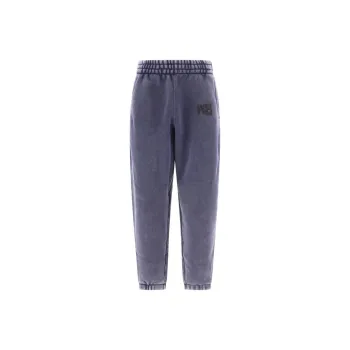 Alexander Wang Essential Terry Classic Puff Paint Logo Sweatpants Acid Black Ice