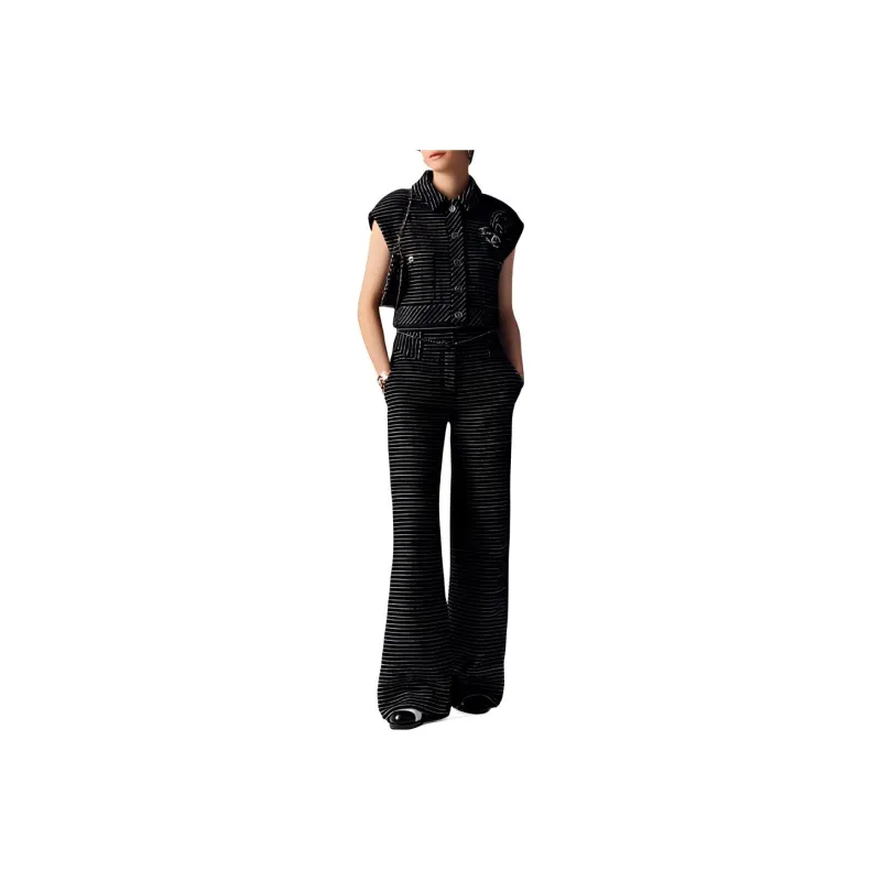 CHANEL Casual Pants Women's Black-0