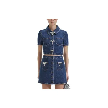 Self-portrait Denim Jacket Women's Denim Blue