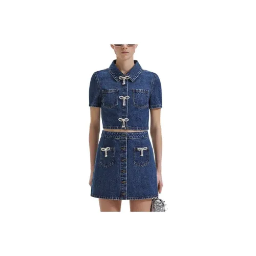 Self portrait Denim Jacket Women's Denim Blue