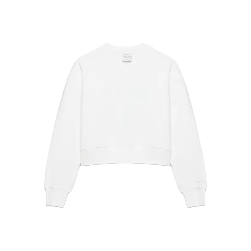 ARITZIA Cozy Sweatfleece Boyfriend V Neck Sweatshirt Women's White/White