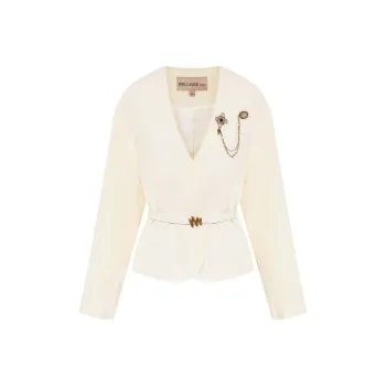 BBLLUUEE Cropped Coat Women's Vanilla Apricot