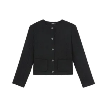 THEORY Velvet-feel Coat Women's Black