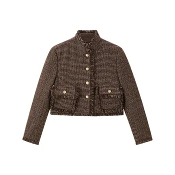 PEACEBIRD Cropped Coat Women's Brown
