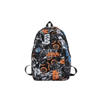 AIBAG Nylon Backpack Unisex Black/Orange/Blue