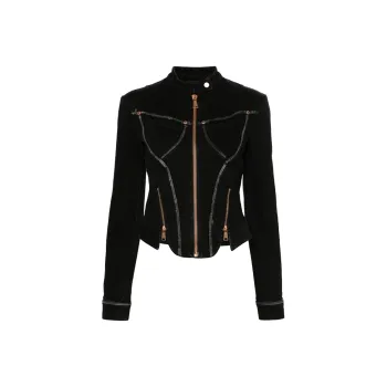 VERSACE JEANS COUTURE Zip detail Denim Jacket