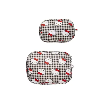 Sanrio Baggu Hello Kitty Recycled Tear Resistant Nylon Combo Set Women's Black White