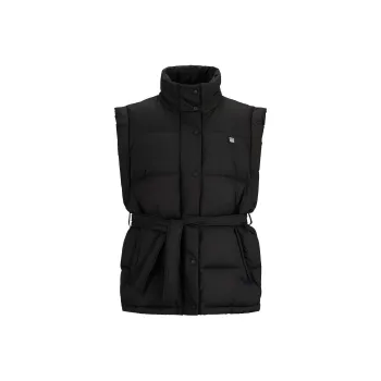 HUGO BOSS Water Repellent Regular Fit Padded Gilet With Belt Vest Women's Black