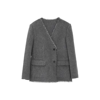 Fstudio Cropped Vintage Wool Coat Women's Gray