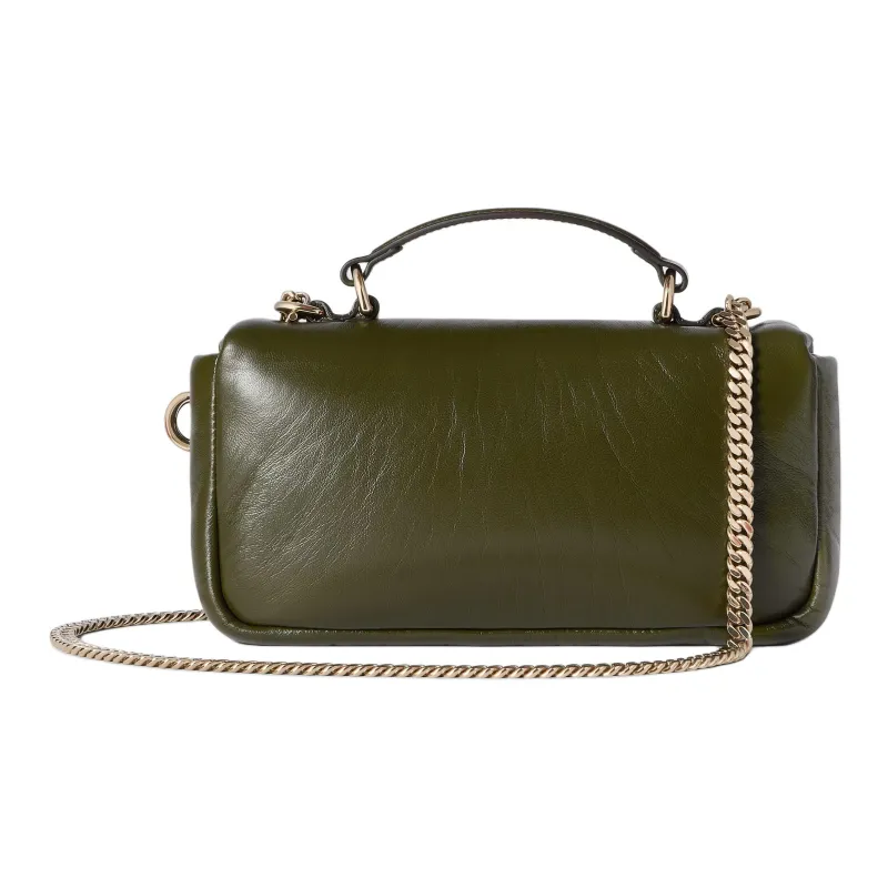GUCCI Leather Handbag Mini Women's Forest Green-3