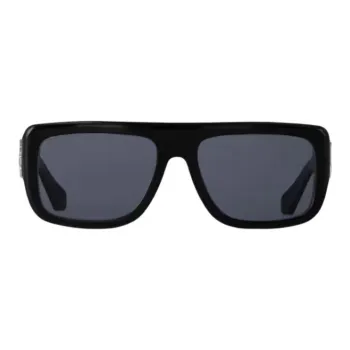 LOUIS VUITTON Acetate Metal Parts Square Sunglasses Men's Black
