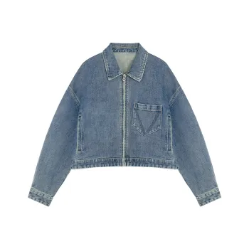 FOREVER 21 Cropped Coats Women's Vintage Blue