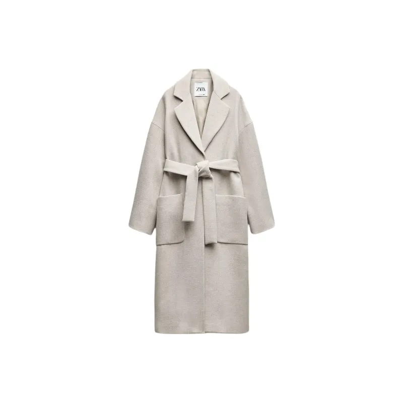 ZARA ZW Series Coats Women's Beige-0