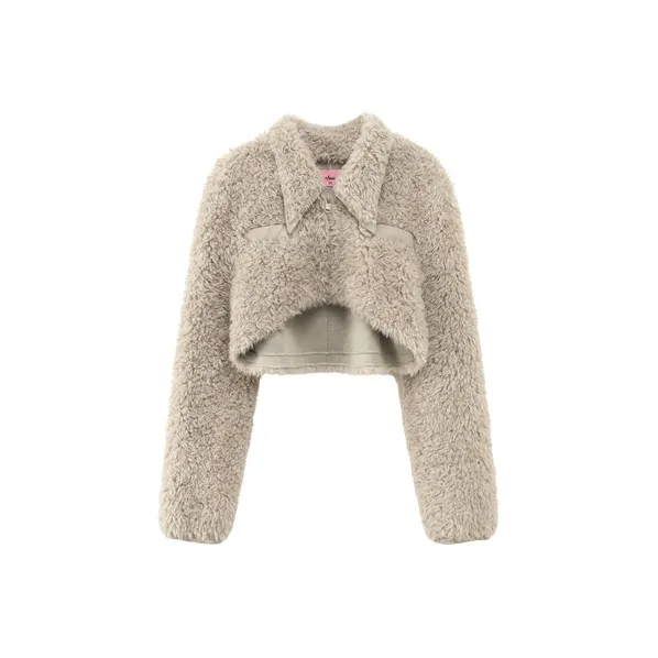 CHUU Cropped Coat Women's Light Gray-0