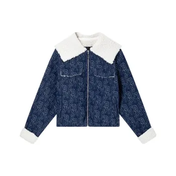 DKNY FW22 Loose Fit Denim Jacket Women's Dark Denim Blue