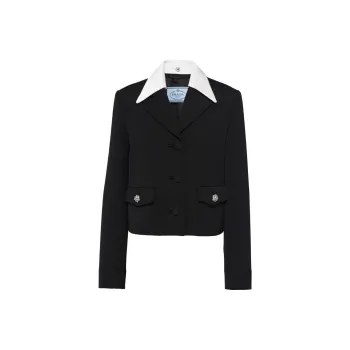 PRADA Contrast trim Wool Blazer