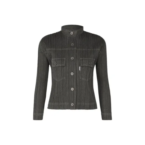 PLEATS PLEASE ISSEY MIYAKE SS24 Denim Jacket Women's Black