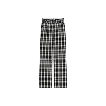 NO ONE ELSE Casual Pants Women's Black White Plaid