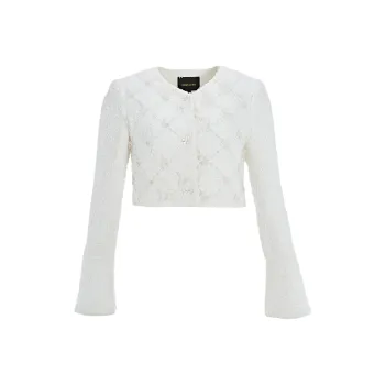 Marie Elie Cropped Coats Women's White