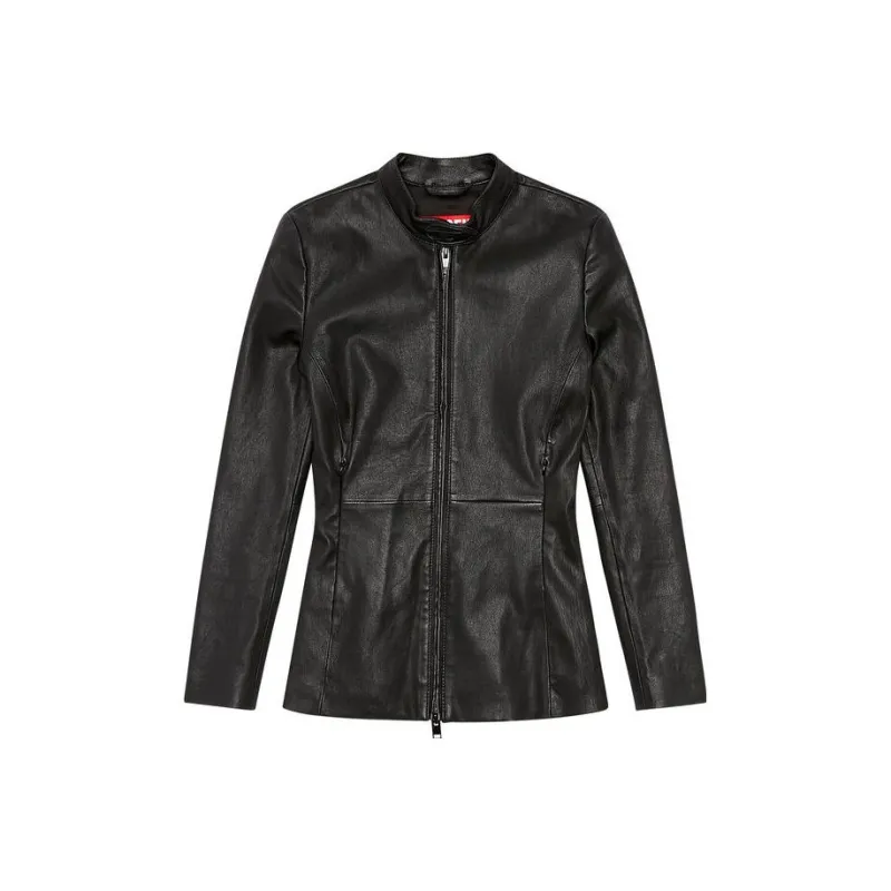 DIESEL Leather Jacket Women's Black-0