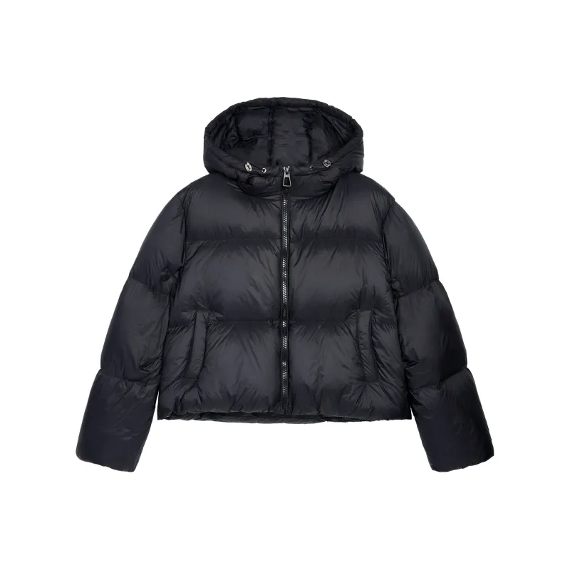 PAZZO Petite Fashion Elegance Loose Fit Versatile Cropped Hooded Down Jacket Women's-3