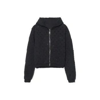 TCH Cropped Coats Women's Black With Black Logo