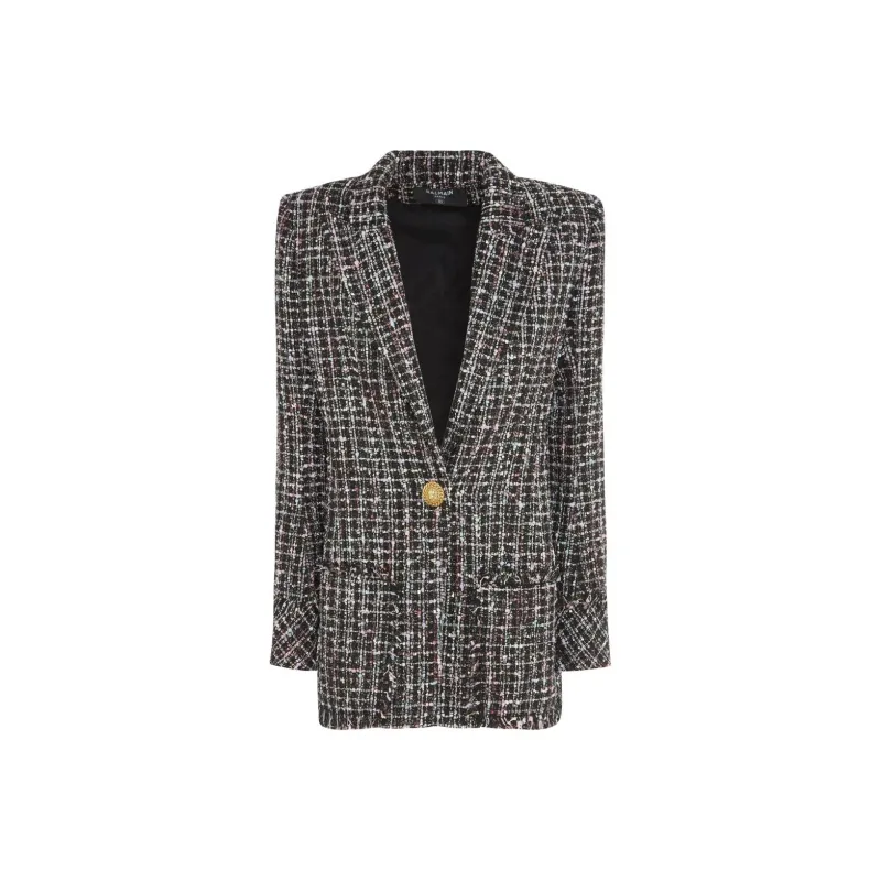 BALMAIN Single Breasted Tweed Jacket-0