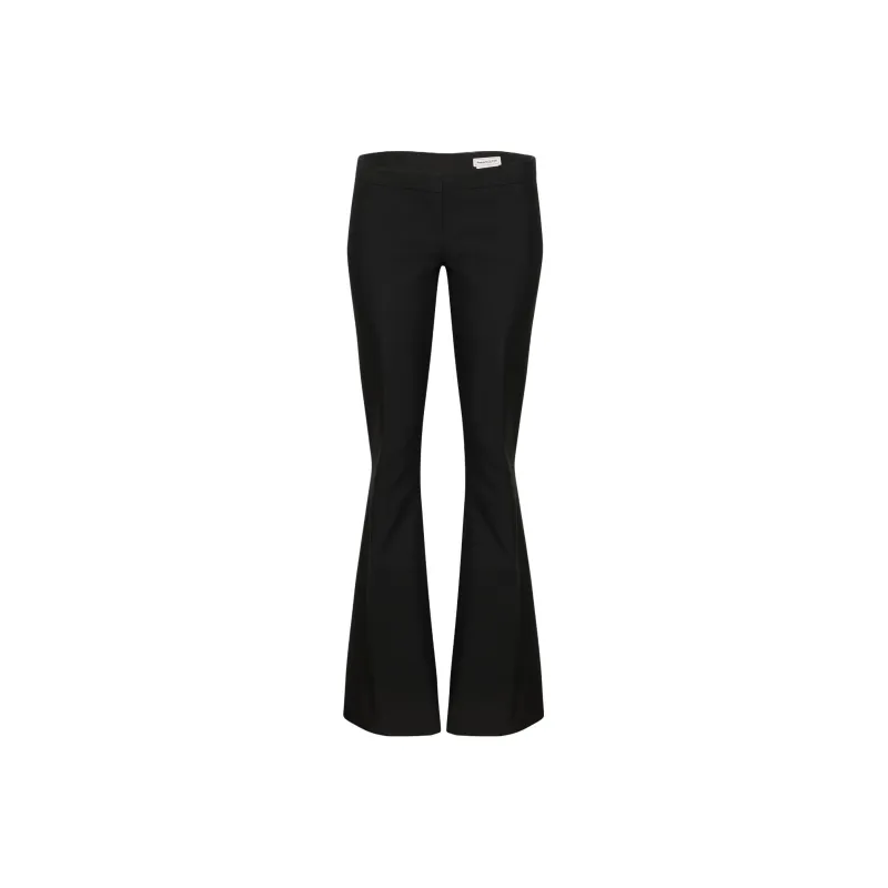 Alexander McQueen Mid Rise Flared Tailored Trousers-0