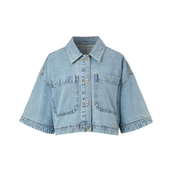 III VIVINIKO Denim Jackets Women's Light Blue
