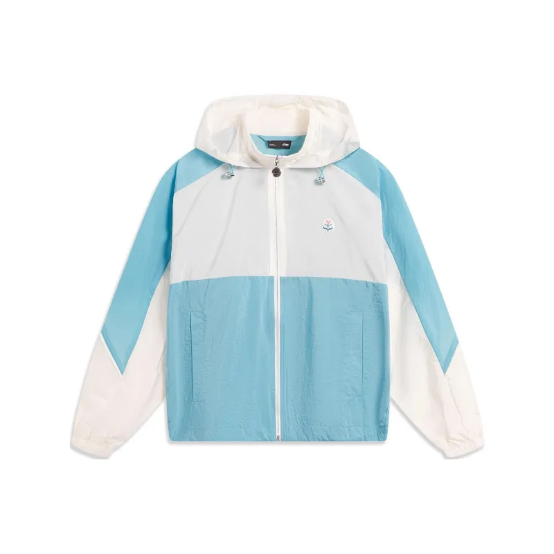 LiNing Sports Trend Series Trench Coat Women's Light Lake Blue Ivory Multicolor-0