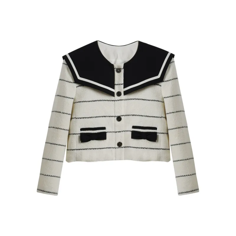 Olrain Cropped Coats Women's Apricot-0