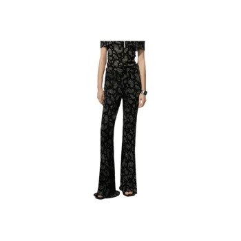 MOCO Casual Pants Women's Black With White Multicolor